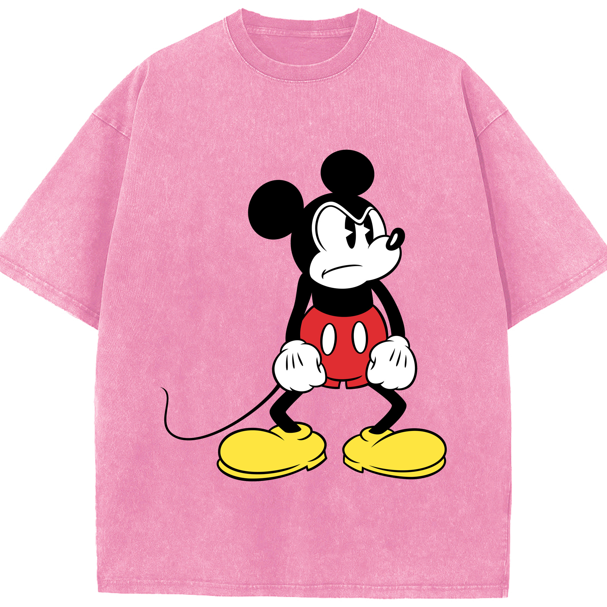 （画像用） ミッキーマウス Mickey Mouse 綿100% ヴィンテージ風 半袖Tシャツ（フロントプリント）